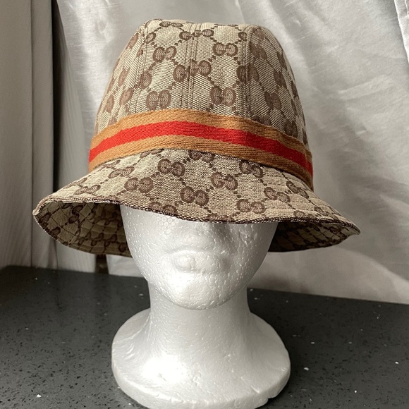 Gucci Accessories - GUCCI GG LOGO CANVAS BUCKET HAT